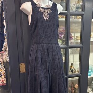 Ann Taylor Navy Sleeveless Midi Dress